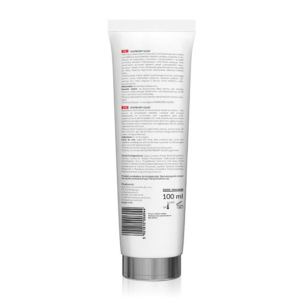 Maska żelowa z liofilizowanymi malinami 100 ml tył