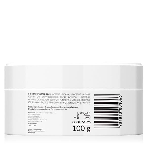 Naturalne masło shea do masażu twarzy tył